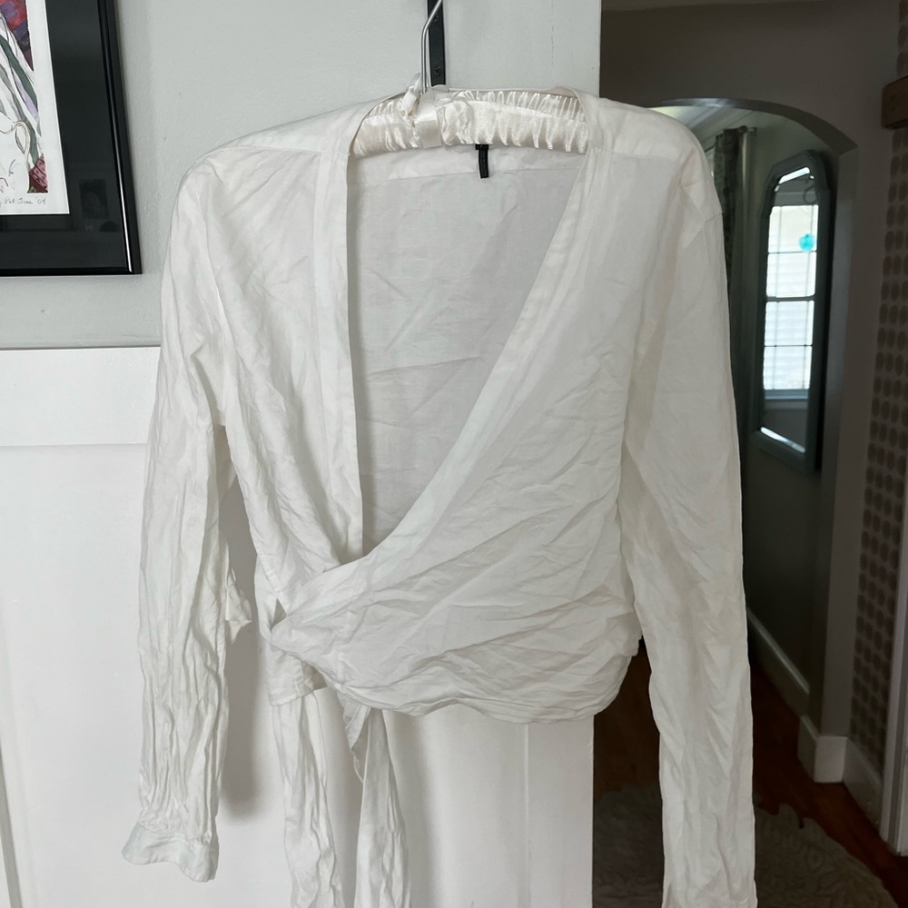 Rag & Bone Ivory cotton wrap Blouse S